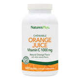 NaturesPlus Jus d'Orange : flacon de tablettes à mâcher 1000 mg, soutien immunitaire.