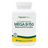 NaturesPlus Mega B-150 Complex, tablettes végétales, dosage élevé pour la routine quotidienne.