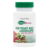 NaturesPlus Riz Levure Rouge Gugulipid, bouteille avant, présentation pratique pour usage quotidien.