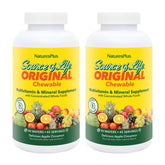 NaturesPlus Source de Vie Adulte, pastilles pomme-cannelle en bouteille favorisant l'énergie naturelle.