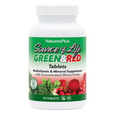 NaturesPlus Source de Vie Verte et Rouge — bouteille visible, soutien potentiel à l'énergie quotidienne.
