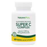 Bouteille NaturesPlus Super C Complex, symbole de bien-être quotidien grâce à la vitamine C.