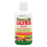 NaturesPlus Ultra Source de Vie Liquide, bouteille mangue-ananas, goût tropical et nutriments.
