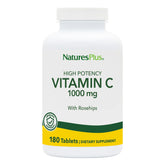 NaturesPlus Vitamine C 1000 mg avec églantier en flacon, soutien potentiel des défenses naturelles.