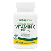 NaturesPlus Vitamin C 1000 mg Rose Hips tablettes, libération prolongée et soutien immunitaire.