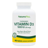 NaturesPlus D3 1000 UI en bouteille, pratique pour l'usage quotidien