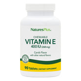 NaturesPlus Vitamine E 400 UI goût Caroube, gomme facile à mâcher.