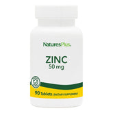 NaturesPlus Zinc 50 mg, bouteille-tablettes prête à soutenir l'immunité quotidienne.