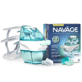 Navage système nasal Neti avec bouteille pour rinçage pratique à domicile.