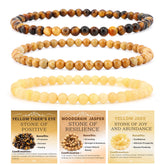 NCB ensemble de 3 bracelets en pierres naturelles, style élégant pour méditation et quotidien.