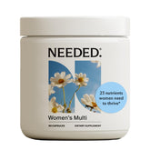 Needed multivitamine femmes, bouteille mise en avant, soutien quotidien.