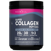 NeoCell Super Collagen Peptides en poudre sans arôme pour peau et cheveux éclatants.