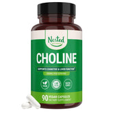 Nested Naturals Choline Bitartrate 500 mg – bouteille vegan soutenant la concentration.