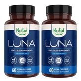 Bouteille Nested Naturals Luna sans mélatonine, prête pour la routine nocturne.