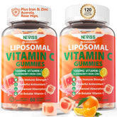 NEVISS vitamine C liposomale 1000mg gommes dans une bouteille, format pratique.
