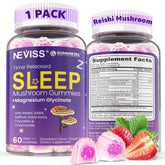 NEVISS Reishi Sommeil gommes, bouteille prête pour une détente nocturne.