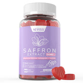 NEVISS Safran Gummies boite visible, présentation du produit pour le bien etre naturel.