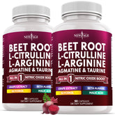 NEW AGE Beet Root Capsules, bouteille ouverte, usage rapide au petit-déjeuner potentiel.