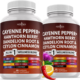 Bouteille NEW AGE Cayenne-Capsules, présentation claire pour une routine quotidienne