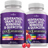 NEW AGE Bouteille résveratrol et berberine, pratique pour soutenir votre routine quotidienne.