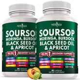 NEW AGE Soursop Supplément : bouteille et étiquette, soutien quotidien potentiel.
