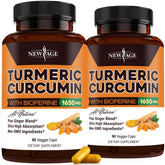 NEW AGE Curcuminoïdes de Curcuma sur bouteille, pratique pour routine quotidienne