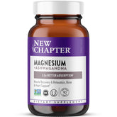 New Chapter Magnesium Ashwagandha, bouteille: soutien potentiel à la relaxation nocturne.