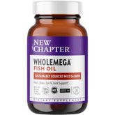 New Chapter Wholemega 1000 mg – flacon et gélules d'huile saumon sauvage