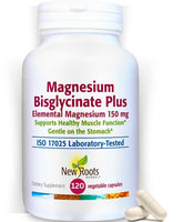 Bouteille NEW ROOTS HERBAL Magnesium Bisglycinate Plus prête à l'emploi pour votre routine.