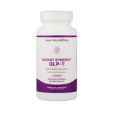 Bouteille NEXT-MICROBIOME Boost Synergy avec capsules destinées au soutien digestif.