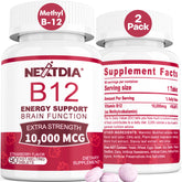 Nextdia B12 10000mcg: comprimé sublingual pour énergie et absorption rapide.