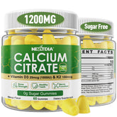 Nextdia gommes Calcium Citrate en bouteille, soutien quotidien des os et des dents.