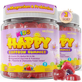 Nextdia Happy Saffron Gummies pour enfants, texture gélifiée agréable soutenant l'humeur.