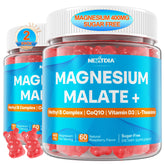 Nextdia Magnesium Malate Gummies dans la bouteille, énergie durable et bien-être quotidien.