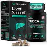 NEXTGRADE Tudca 500 mg – bouteille de gélules, soutien foie et bile au quotidien.