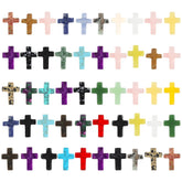 NIMBLOOM croix de poche rouge en pierre naturelle, idéale pour bijoux faits main colorés.