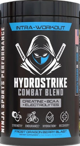 Ninja HydroStrike Combat Blend en bouteille, prêt à hydrater pendant l'entraînement.