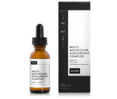 NIOD Multi-Molecular Hyaluronic Complex – bouteille : hydratation durable et douceur pour la peau.
