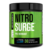 Nitrosurge poudre pre-entraînement offre energie durable et focus.