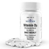 Nivagen Vitamine D3 – bouteille contenant 100 gélules, routine hebdomadaire pratique.