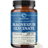 Nobi Nutrition Magnésium Glycinate 500 mg, bouteille pratique pour une supplémentation quotidienne.