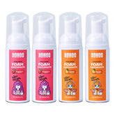 NOHOO dentifrice-mousse sans-fluor fraise, pratique avec pompe pour petites mains.
