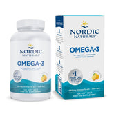 Bouteille Nordic Naturals Omega-3 saveur citron prête à l’emploi pour l’apport quotidien.