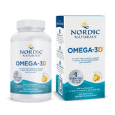 Bouteille Nordic Naturals Omega-3D au citron, soutien potentiel cœur et cerveau.