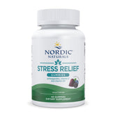 Gommes Stress Relief Nordic Naturals dans l'emballage, goût fruits rouges pour le bien-être quotidien.