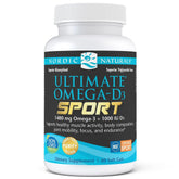 Bouteille Nordic Naturals Ultimate Omega-D3 Sport au goût citron, soutien potentiel à la concentration.