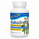 Ashadrene: bouteille North American Herb & Spice, énergie naturelle potentielle.