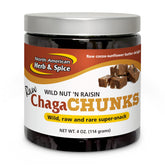 ChagaChunks Nut-n-Raisin: morceau croustillant pour énergie naturelle.