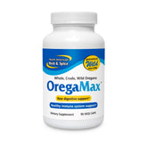 Gélules OregaMax de NORTH AMERICAN HERB & SPICE dans une bouteille, soutien immunitaire potentiel.