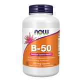 NOW Foods B-50: bouteille de gélules, soutien potentiel à l'énergie quotidienne.